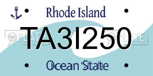 TA3I250 Rhode Island License Plate