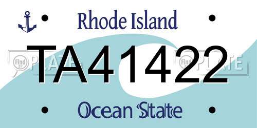 TA41422 Rhode Island License Plate