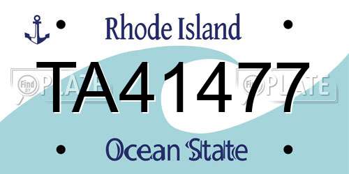 TA41477 Rhode Island License Plate