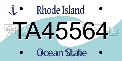 TA45564 Rhode Island License Plate