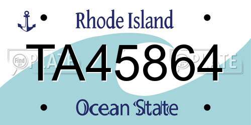 TA45864 Rhode Island License Plate