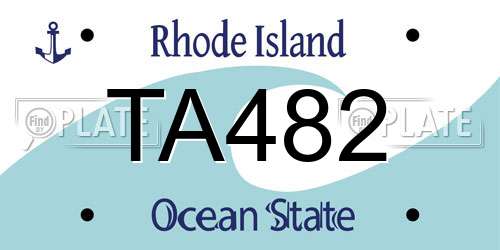 TA482 Rhode Island License Plate
