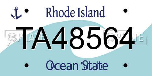 TA48564 Rhode Island License Plate