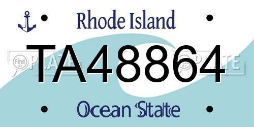 TA48864 Rhode Island License Plate