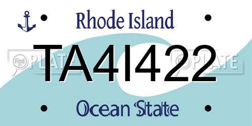 TA4I422 Rhode Island License Plate