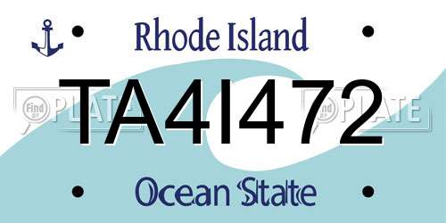 TA4I472 Rhode Island License Plate