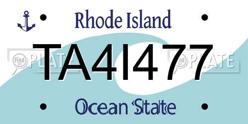 TA4I477 Rhode Island License Plate