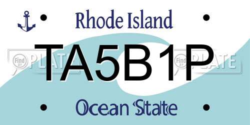 TA5B1P Rhode Island License Plate