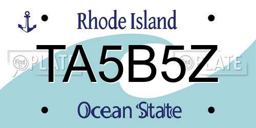 TA5B5Z Rhode Island License Plate