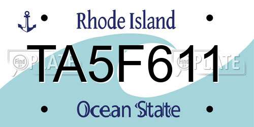 TA5F611 Rhode Island License Plate