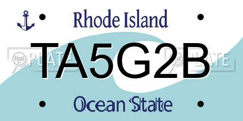 TA5G2B Rhode Island License Plate