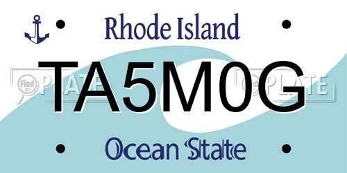 TA5M0G Rhode Island License Plate