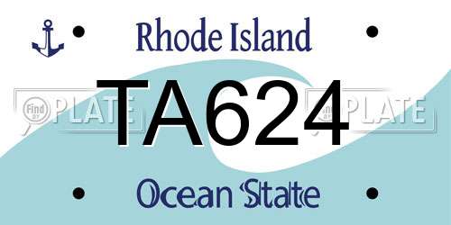 TA624 Rhode Island License Plate