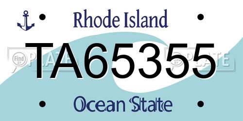 TA65355 Rhode Island License Plate