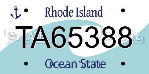 TA65388 Rhode Island License Plate