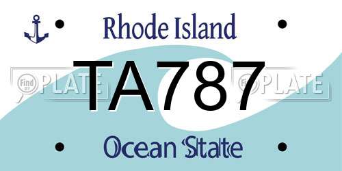 TA787 Rhode Island License Plate
