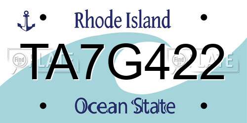 TA7G422 Rhode Island License Plate