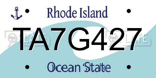 TA7G427 Rhode Island License Plate