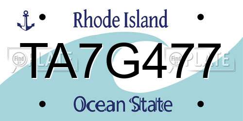 TA7G477 Rhode Island License Plate