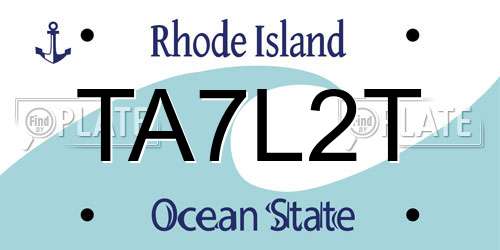 TA7L2T Rhode Island License Plate