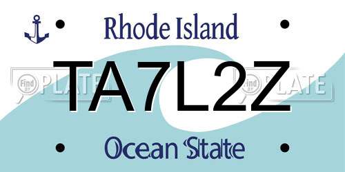 TA7L2Z Rhode Island License Plate