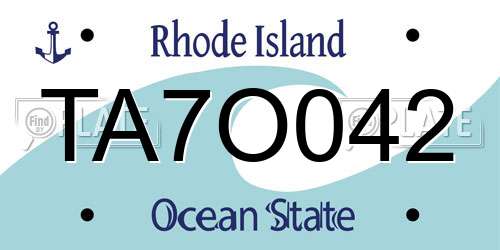 TA7O042 Rhode Island License Plate