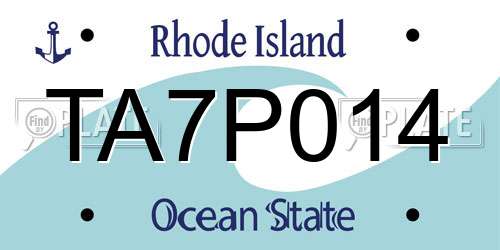 TA7P014 Rhode Island License Plate