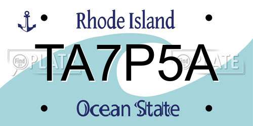 TA7P5A Rhode Island License Plate