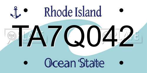 TA7Q042 Rhode Island License Plate