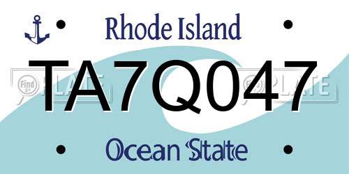 TA7Q047 Rhode Island License Plate