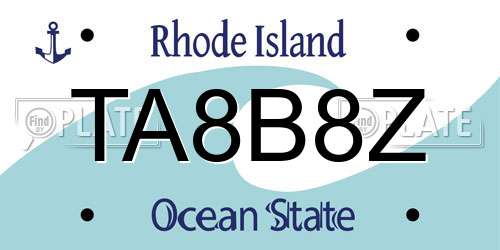 TA8B8Z Rhode Island License Plate