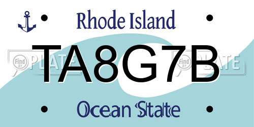 TA8G7B Rhode Island License Plate