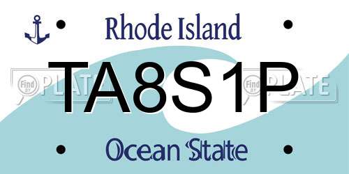 TA8S1P Rhode Island License Plate