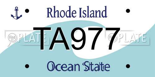 TA977 Rhode Island License Plate