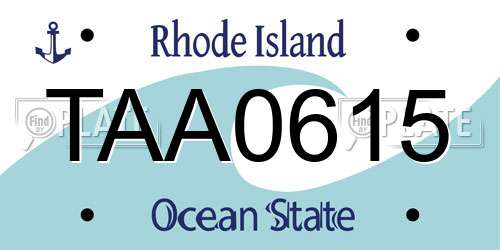 TAA0615 Rhode Island License Plate