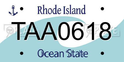 TAA0618 Rhode Island License Plate