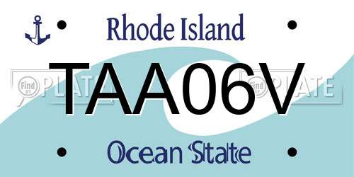 TAA06V Rhode Island License Plate