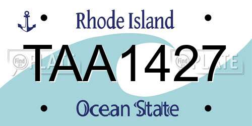 TAA1427 Rhode Island License Plate