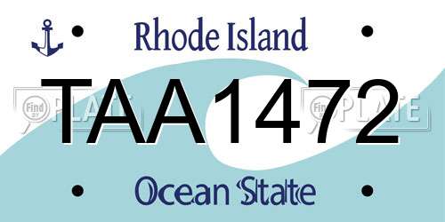 TAA1472 Rhode Island License Plate
