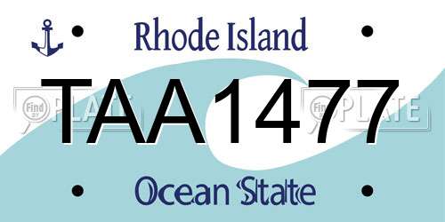 TAA1477 Rhode Island License Plate