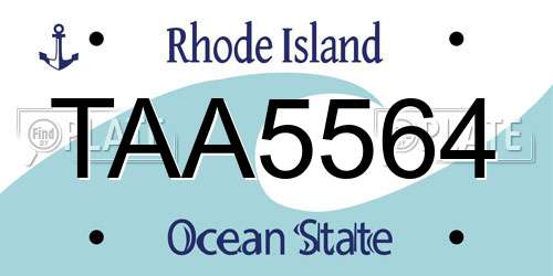 TAA5564 Rhode Island License Plate