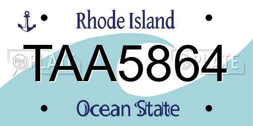 TAA5864 Rhode Island License Plate