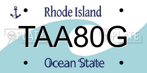 TAA80G Rhode Island License Plate