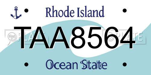 TAA8564 Rhode Island License Plate