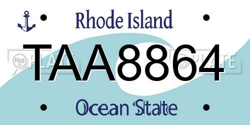 TAA8864 Rhode Island License Plate