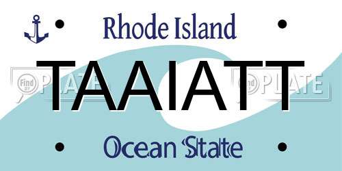 TAAIATT Rhode Island License Plate