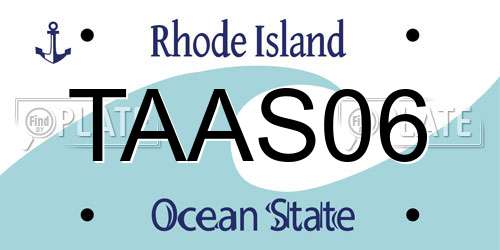 TAAS06 Rhode Island License Plate