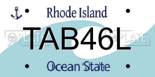 TAB46L Rhode Island License Plate