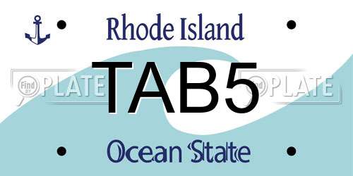 TAB5 Rhode Island License Plate