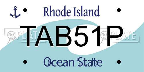 TAB51P Rhode Island License Plate